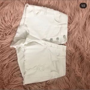 Hollister high waist denim shorts: White